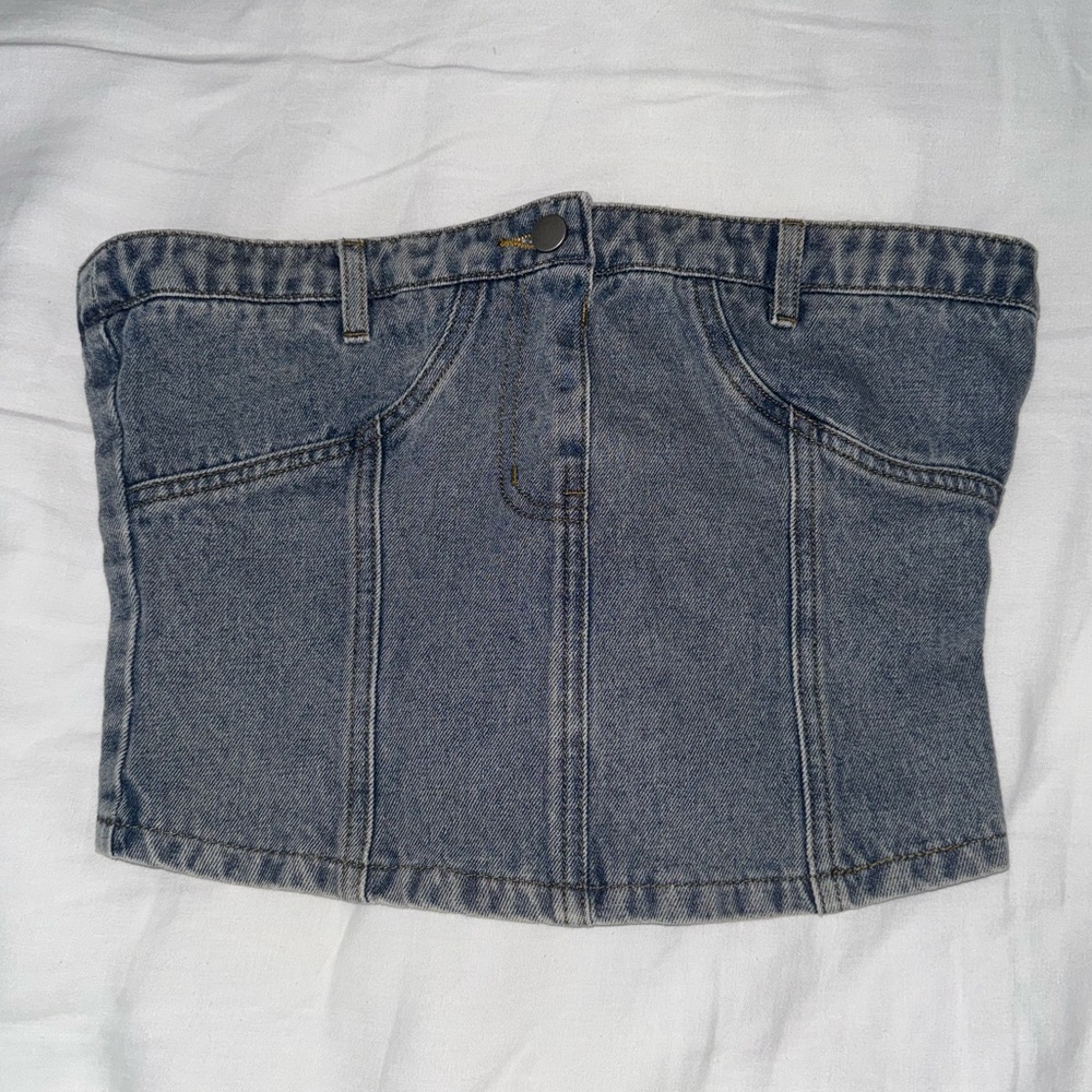 Strapless Denim Top